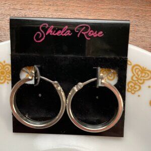 Bundle 3 for $12.  Shiela Rose Silver Hoop Earrings